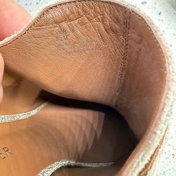 Donald J Pliner Vero 2 Leather Bronze Cracked Metallic Mules Boho Shoes Size 8.5 - Picture 6 of 13